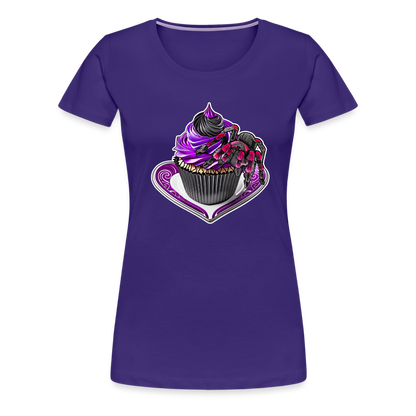 Frauen Basic T-Shirt Tarantula Cupcake - Lila