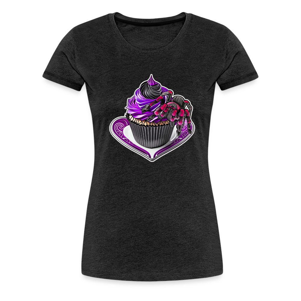 Frauen Basic T-Shirt Tarantula Cupcake - Anthrazit