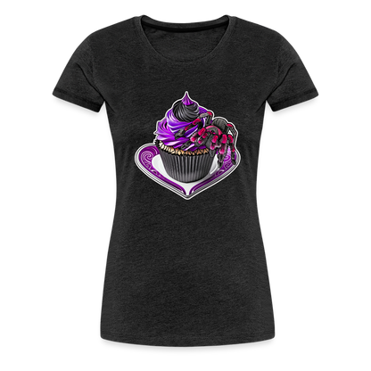 Frauen Basic T-Shirt Tarantula Cupcake - Anthrazit