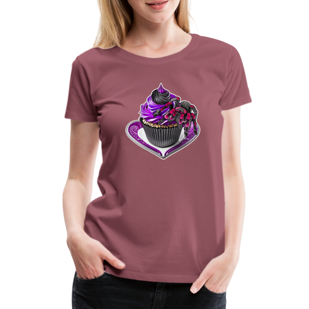 Frauen Basic T-Shirt Tarantula Cupcake - Malve