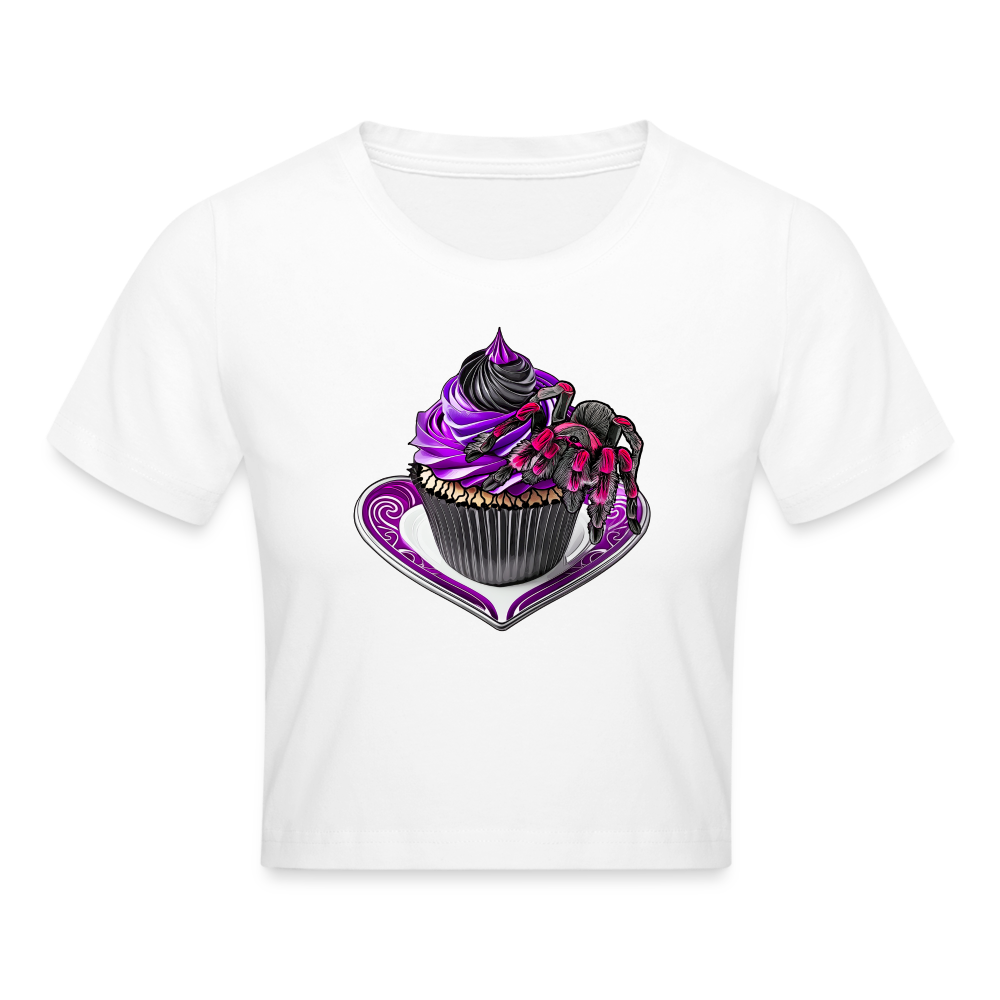Crop T-Shirt Tarantula Cupcake - weiß