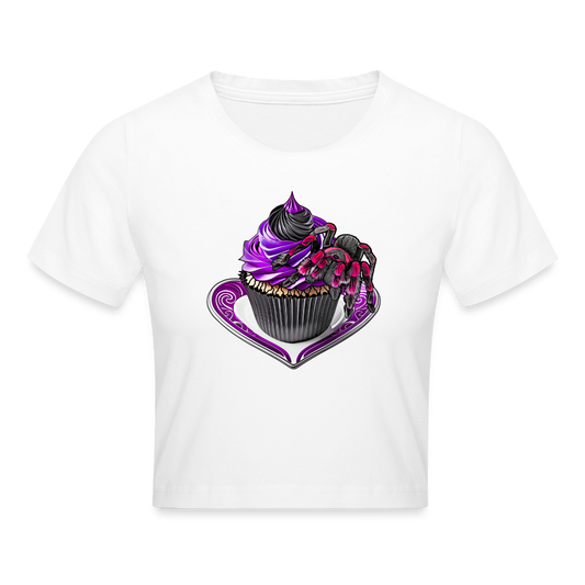 Crop T-Shirt Tarantula Cupcake - weiß