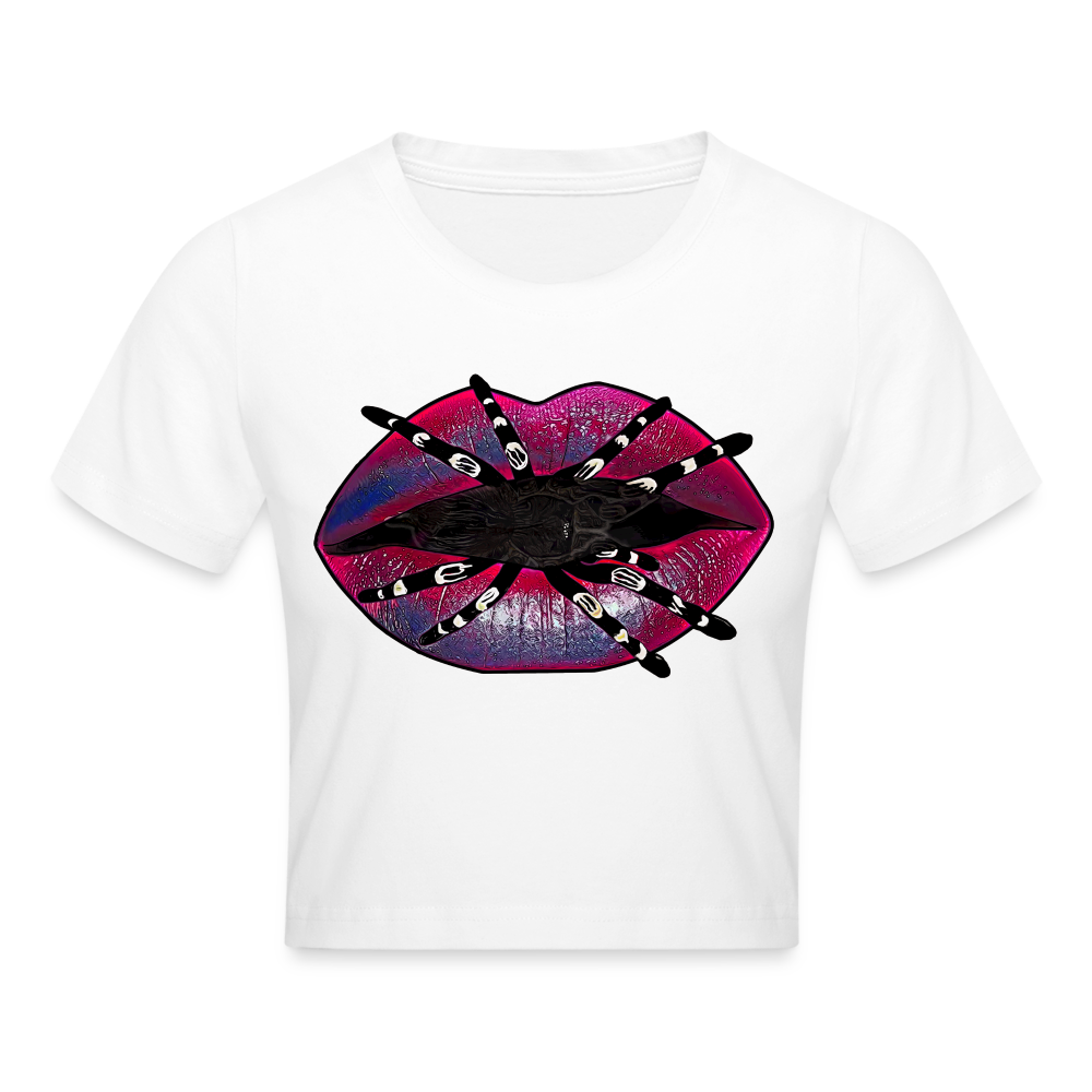 Crop T-Shirt Tarantula Lips - weiß