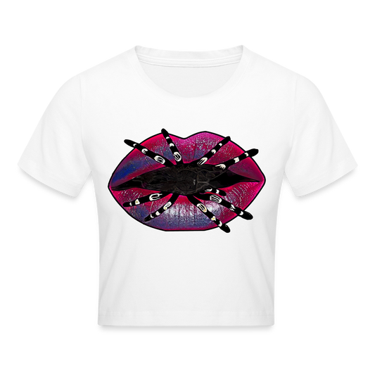 Crop T-Shirt Tarantula Lips - weiß