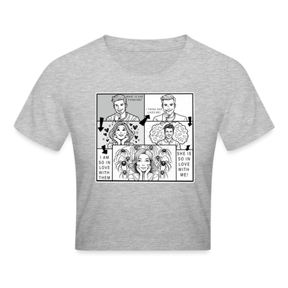 Crop T-Shirt Tarantula First Date - Grau meliert
