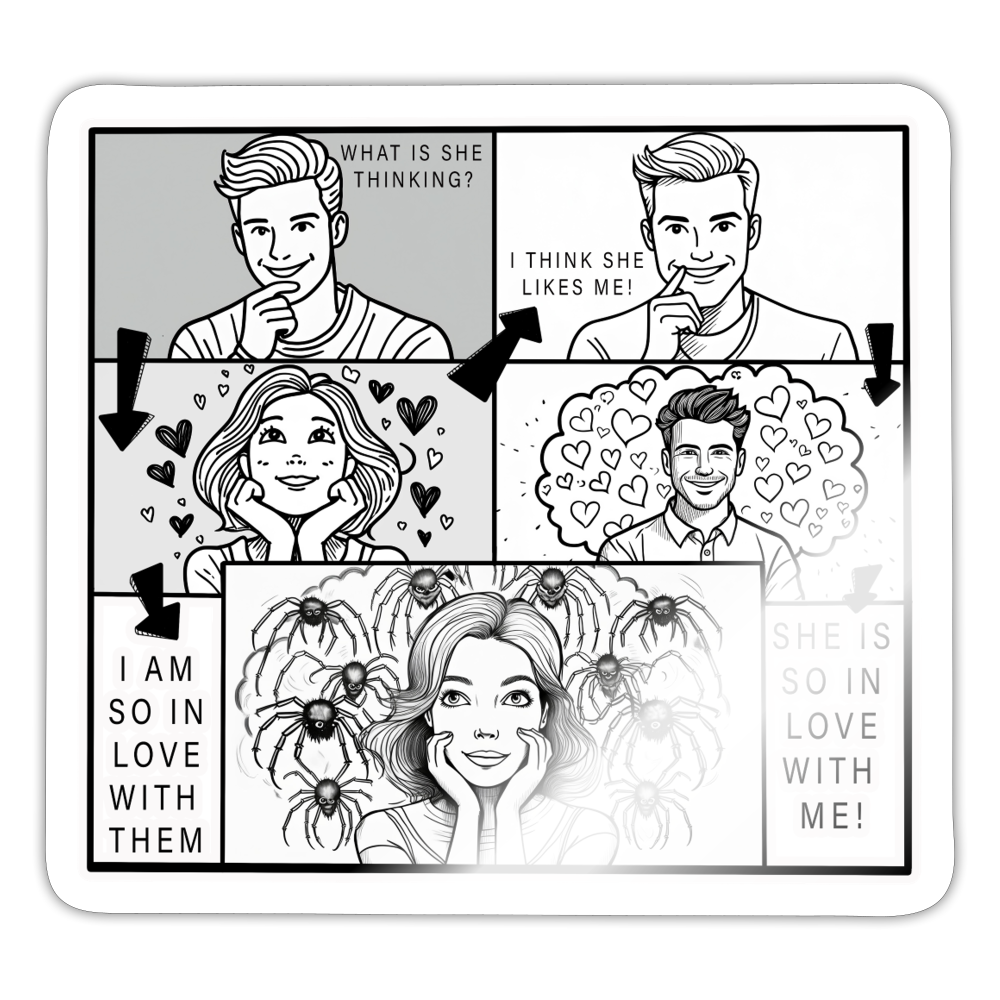Sticker Tarantula First Date - Weiß glänzend