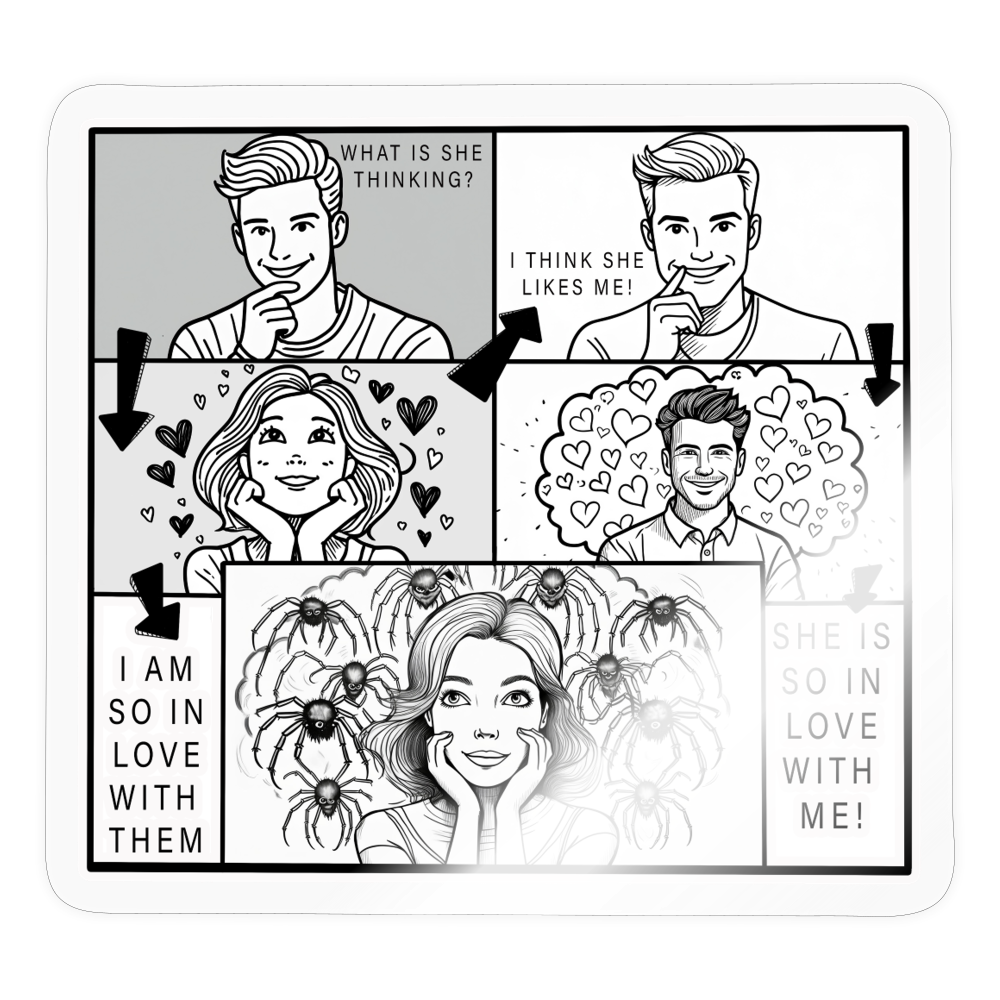 Sticker Tarantula First Date - Transparent glänzend