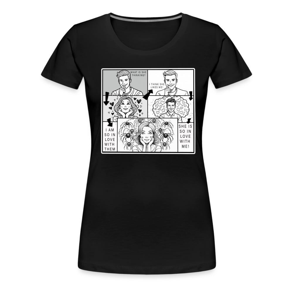 Frauen Basic T-Shirt Tarantula First Date - Schwarz