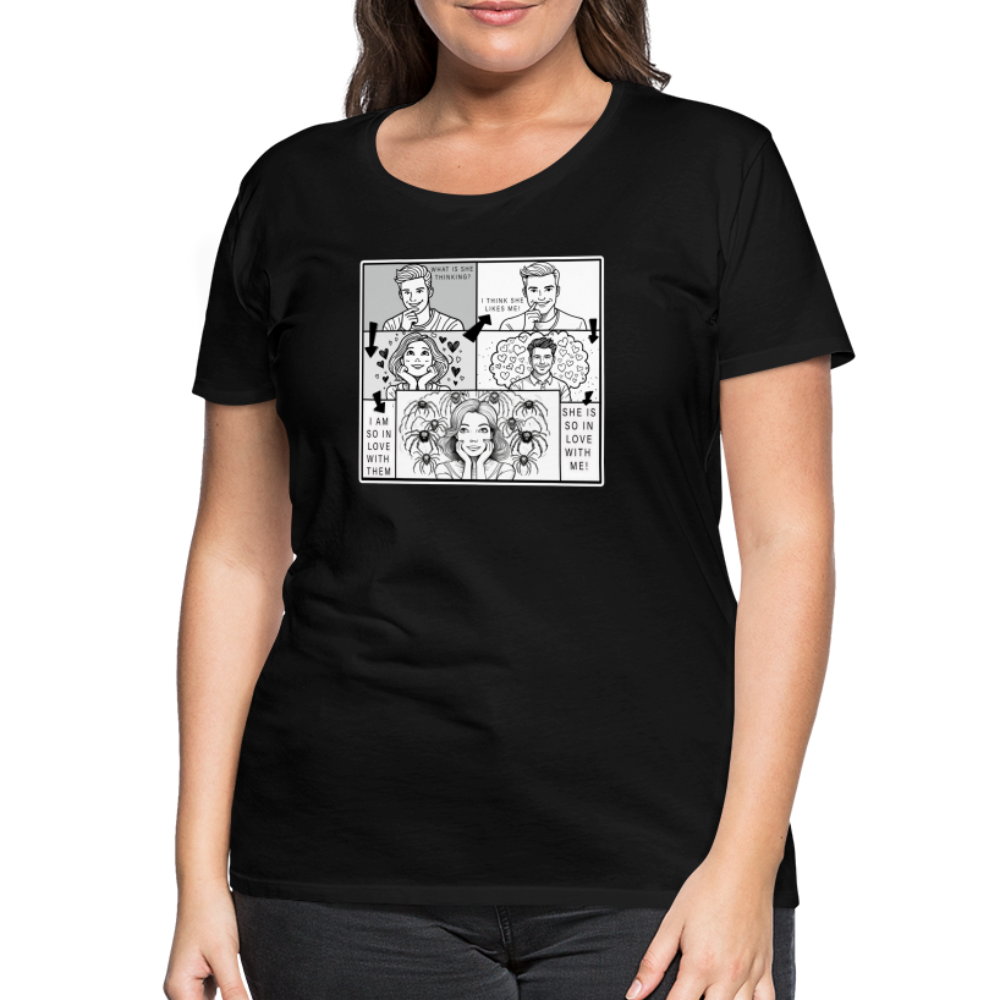 Frauen Basic T-Shirt Tarantula First Date - Schwarz