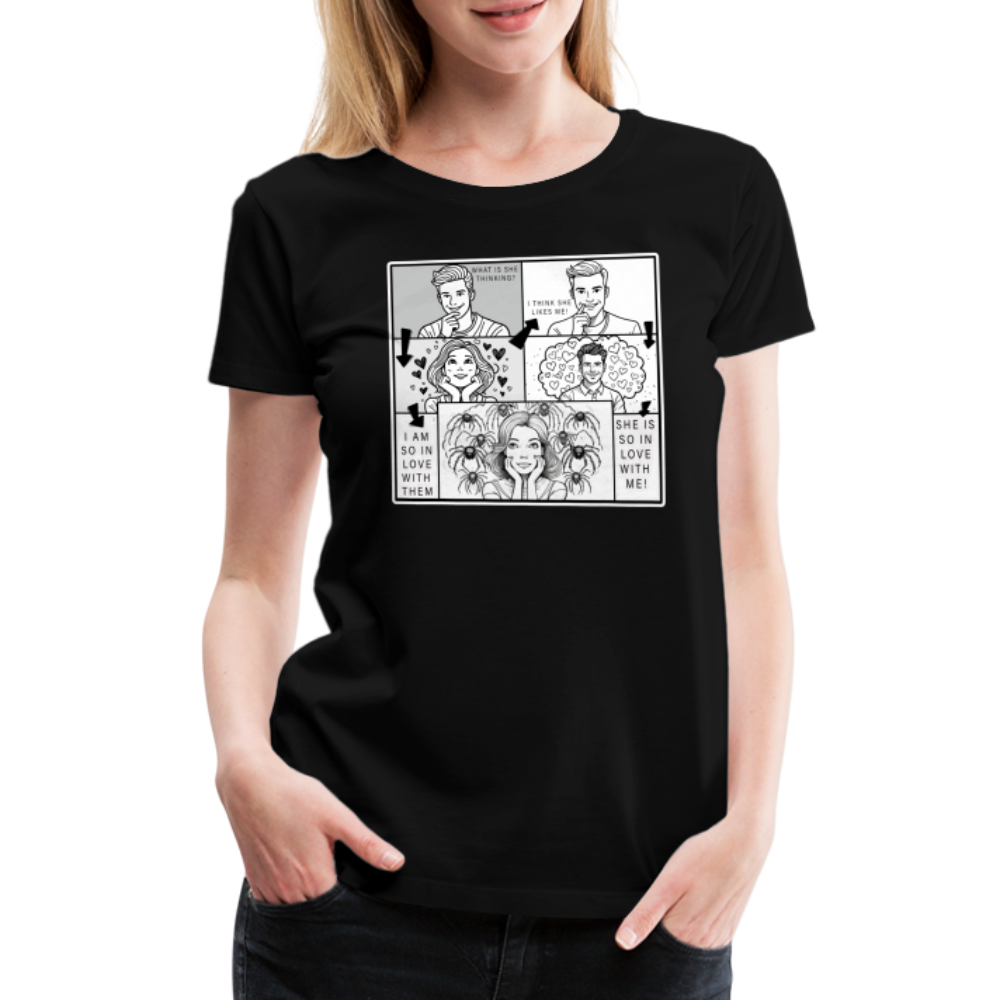 Frauen Basic T-Shirt Tarantula First Date - Schwarz