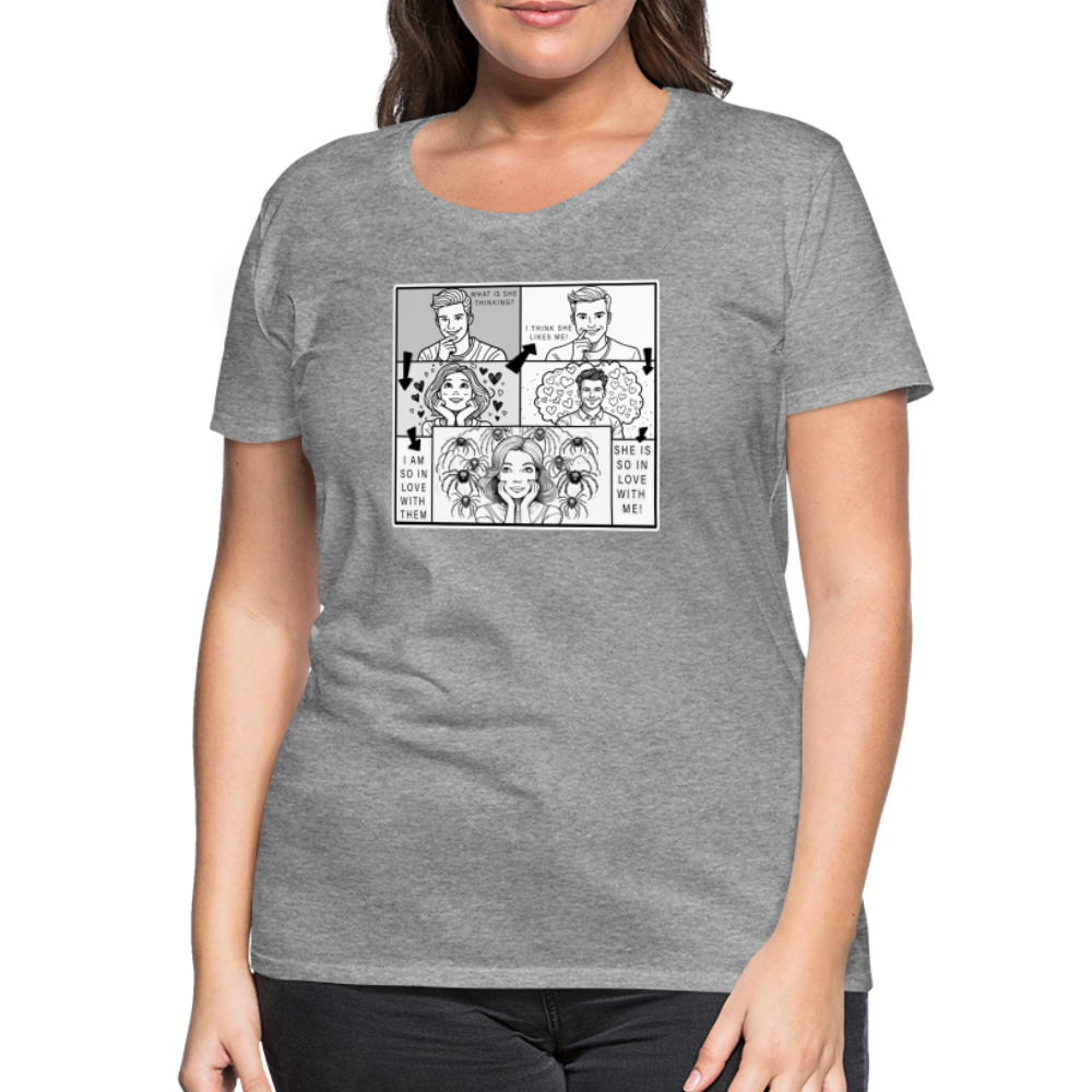 Frauen Basic T-Shirt Tarantula First Date - Grau meliert