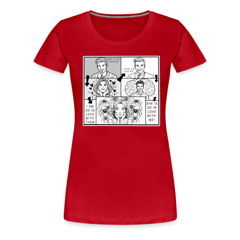 Frauen Basic T-Shirt Tarantula First Date - Rot