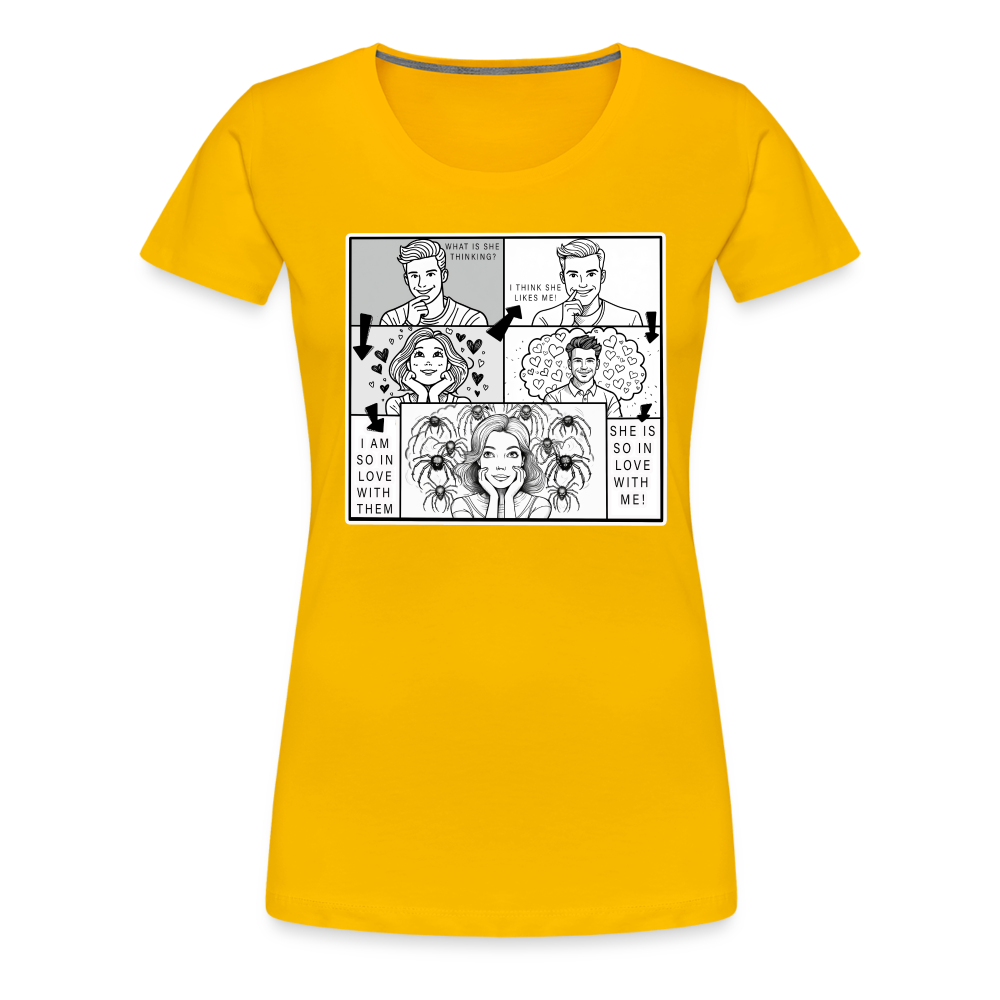 Frauen Basic T-Shirt Tarantula First Date - Sonnengelb