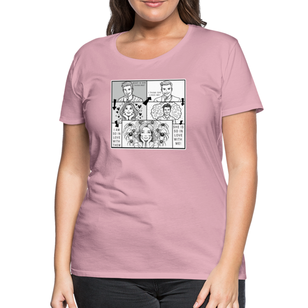 Frauen Basic T-Shirt Tarantula First Date - Hellrosa