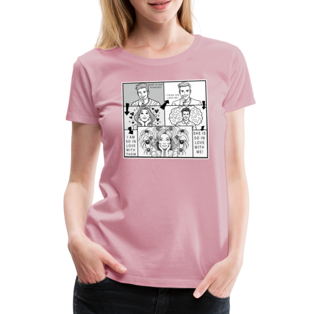 Frauen Basic T-Shirt Tarantula First Date - Hellrosa