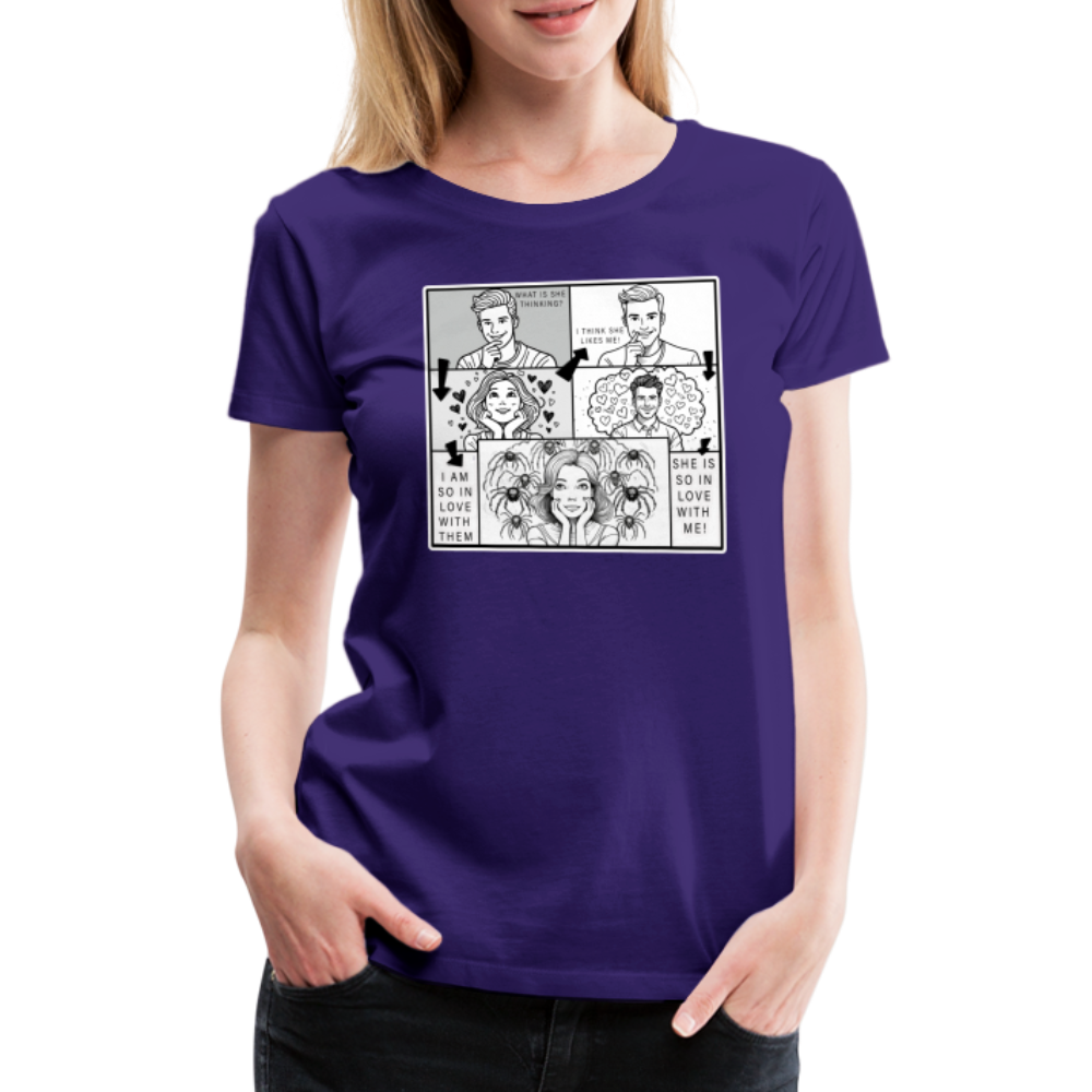 Frauen Basic T-Shirt Tarantula First Date - Lila
