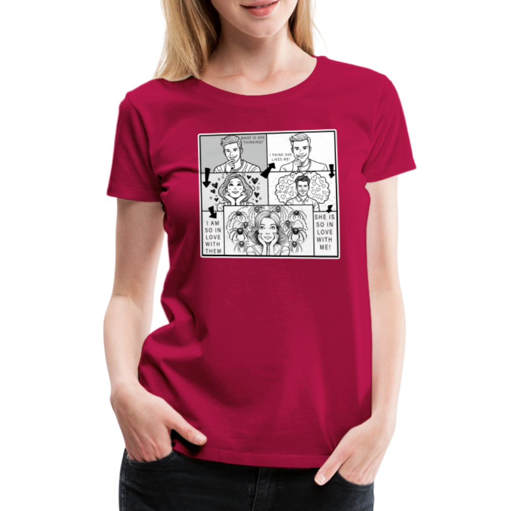 Frauen Basic T-Shirt Tarantula First Date - dunkles Pink