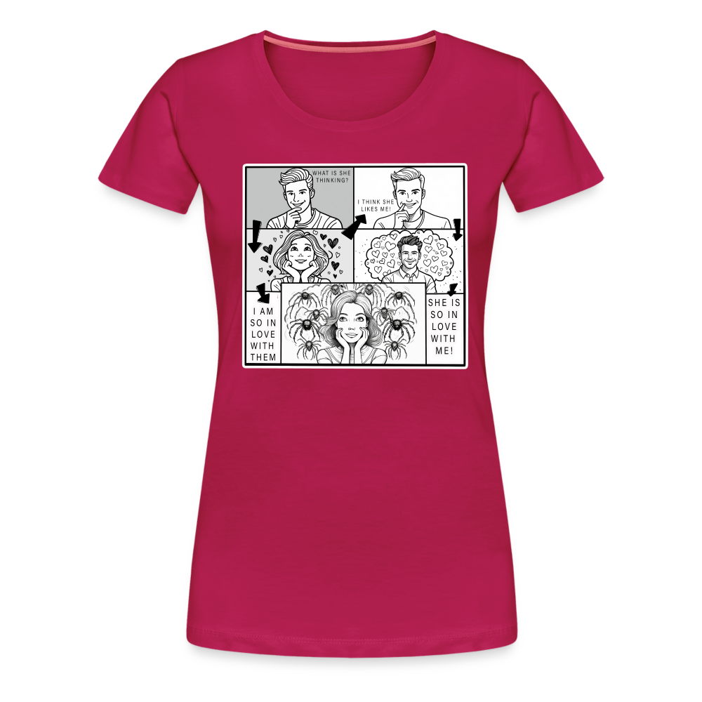 Frauen Basic T-Shirt Tarantula First Date - dunkles Pink