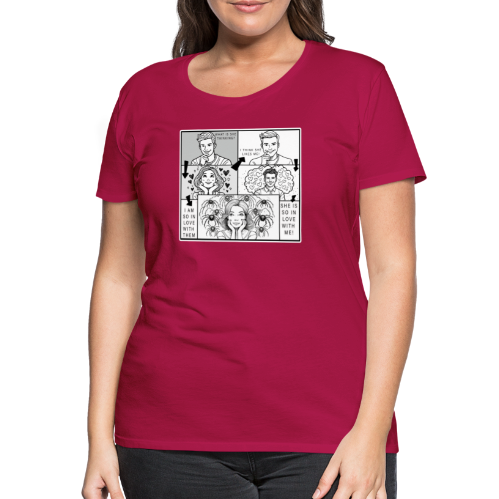 Frauen Basic T-Shirt Tarantula First Date - dunkles Pink