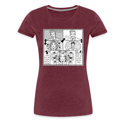 Frauen Basic T-Shirt Tarantula First Date - Bordeauxrot meliert