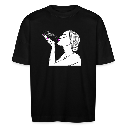 Unisex Stanley & Stella Oversize Bio T-Shirt Spinnenliebe Skizze - Schwarz
