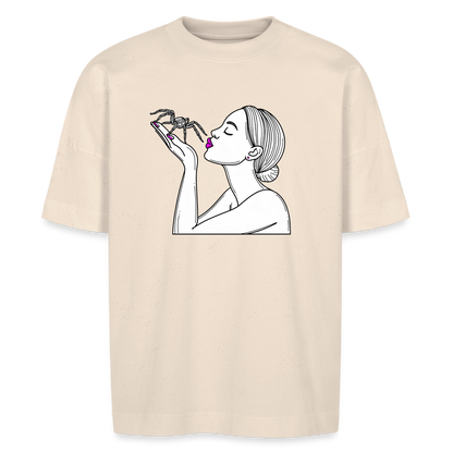 Unisex Stanley & Stella Oversize Bio T-Shirt Spinnenliebe Skizze - Naturweiß