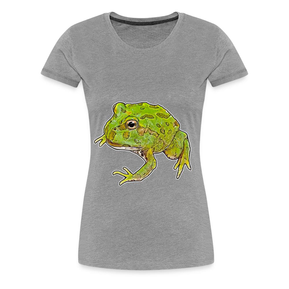 Frauen Basic T-Shirt Ceratophrys cranwelli Peppermint Blue - heather grey