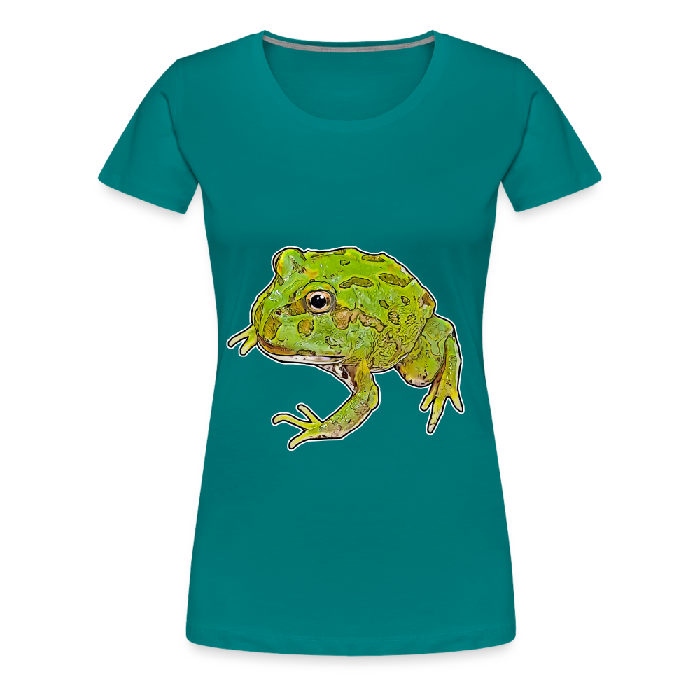 Frauen Basic T-Shirt Ceratophrys cranwelli Peppermint Blue - diva blue