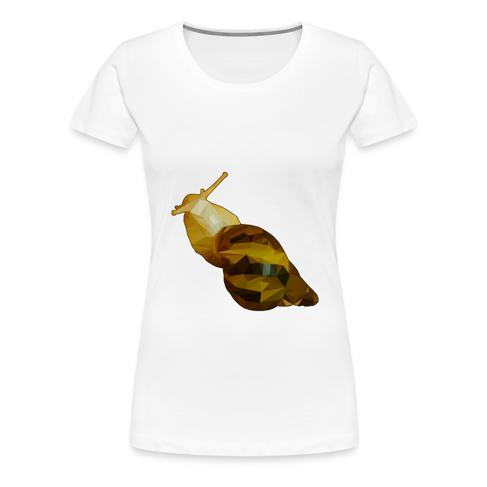 Frauen Basic T-Shirt Achatina reticulata - white