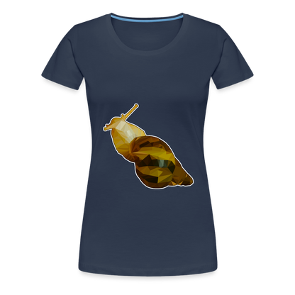 Frauen Basic T-Shirt Achatina reticulata - navy