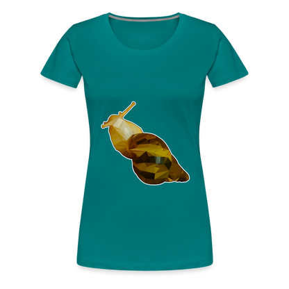 Frauen Basic T-Shirt Achatina reticulata - diva blue