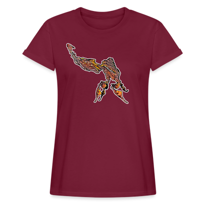 Frauen Oversized T-Shirt Phyllocrania paradoxa male - bordeaux