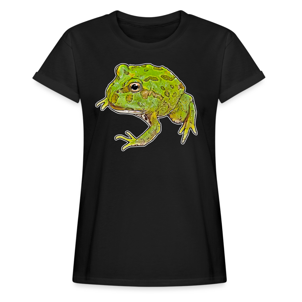 Frauen Oversized T-Shirt Ceratophrys cranwelli Peppermint Blue - black