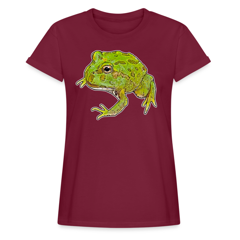Frauen Oversized T-Shirt Ceratophrys cranwelli Peppermint Blue - bordeaux