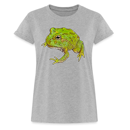 Frauen Oversized T-Shirt Ceratophrys cranwelli Peppermint Blue - heather grey