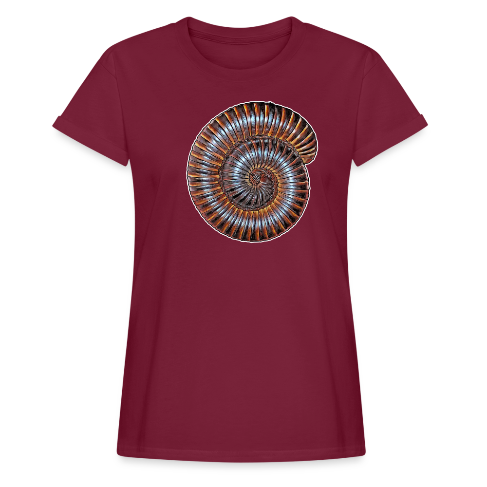 Frauen Oversized T-Shirt Archispirostreptus gigas - bordeaux