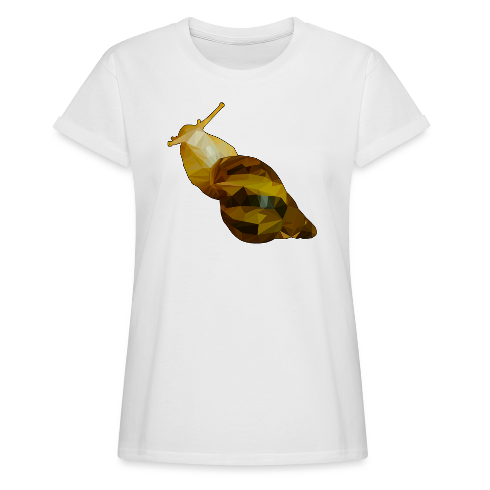Frauen Oversized T-Shirt Achatina reticulata Low Poly - white