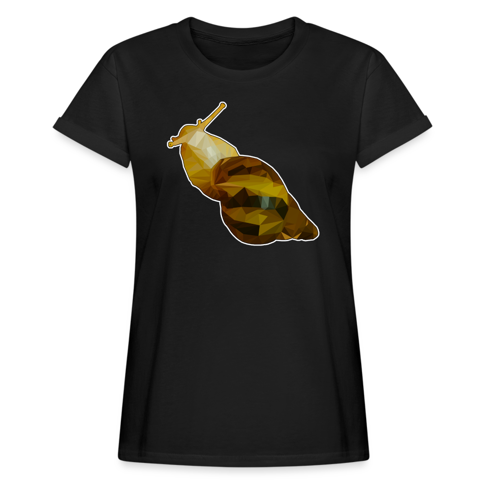 Frauen Oversized T-Shirt Achatina reticulata Low Poly - black