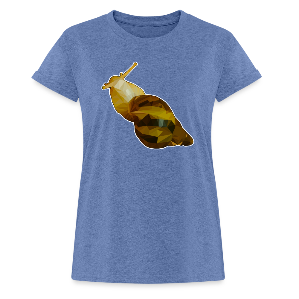 Frauen Oversized T-Shirt Achatina reticulata Low Poly - heather denim