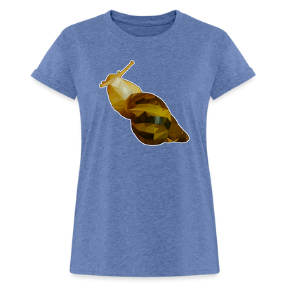 Frauen Oversized T-Shirt Achatina reticulata Low Poly - heather denim