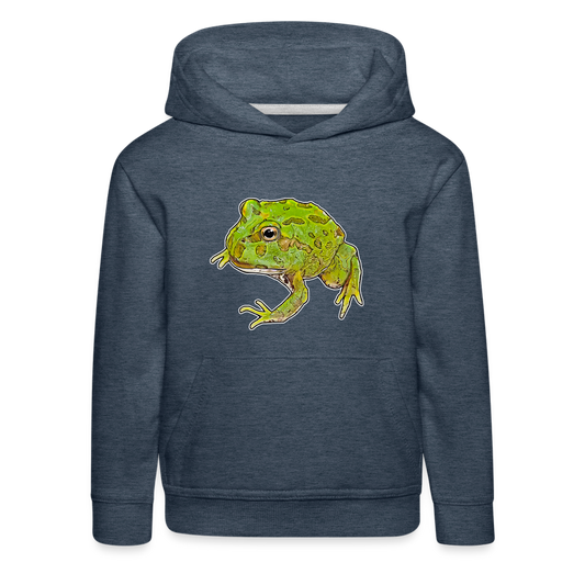 Kinder Hoodie Ceratophrys cranwelli Peppermint Blue - heather denim