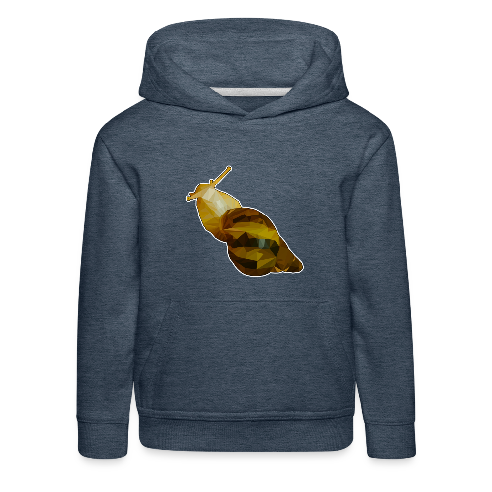 Kinder Hoodie Achatina reticulata Low Poly - heather denim
