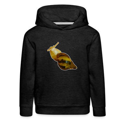 Kinder Hoodie Achatina reticulata Low Poly - charcoal grey