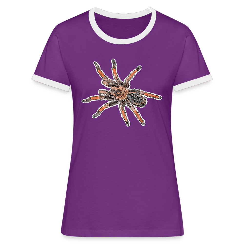 Frauen Kontrast T-Shirt Brachypelma emilia - purple/white