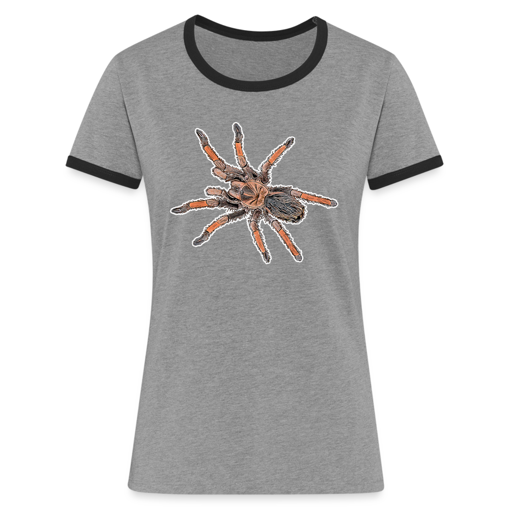 Frauen Kontrast T-Shirt Brachypelma emilia - heather grey/black