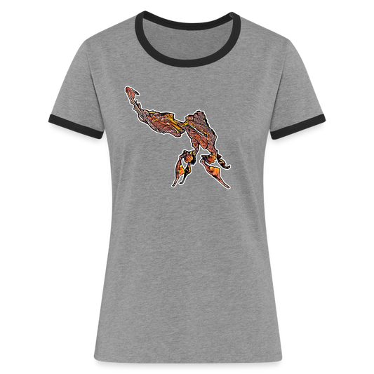 Frauen Kontrast-T-Shirt Phyllocrania paradoxa male - heather grey/black