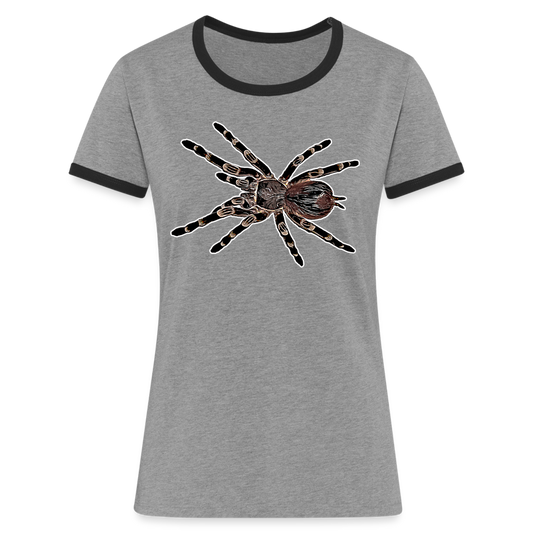 Frauen Kontrast-T-Shirt Acanthoscurria geniculata - heather grey/black