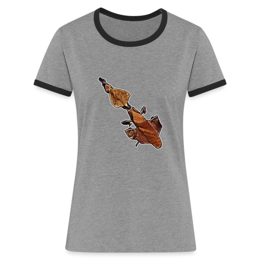 Frauen Kontrast-T-Shirt - heather grey/black