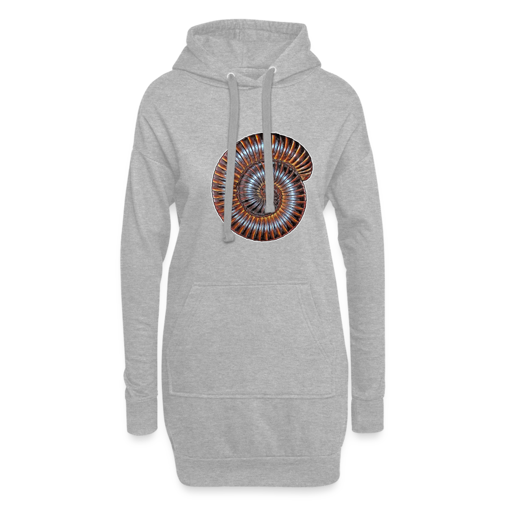 Hoodie-Kleid Archispirostreptus gigas - heather grey