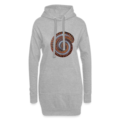 Hoodie-Kleid Archispirostreptus gigas - heather grey